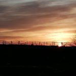 夕方散歩と夕日